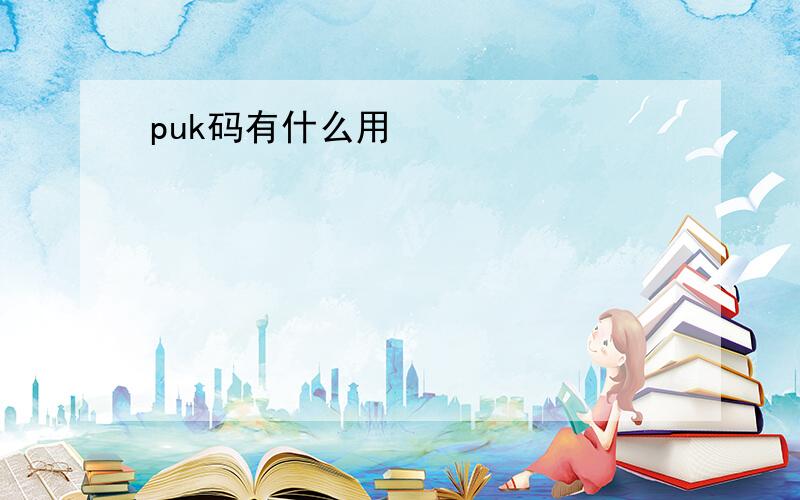 puk码有什么用