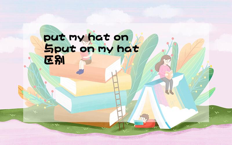 put my hat on 与put on my hat区别