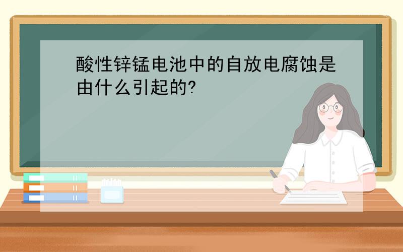 酸性锌锰电池中的自放电腐蚀是由什么引起的?