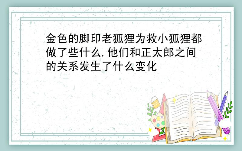 金色的脚印老狐狸为救小狐狸都做了些什么,他们和正太郎之间的关系发生了什么变化