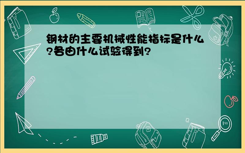 钢材的主要机械性能指标是什么?各由什么试验得到?