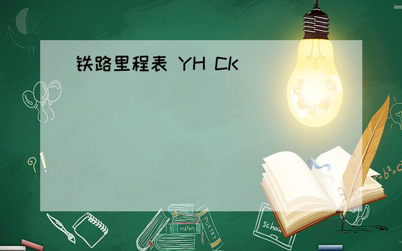 铁路里程表 YH CK