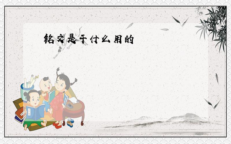 铭文是干什么用的