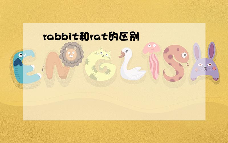 rabbit和rat的区别