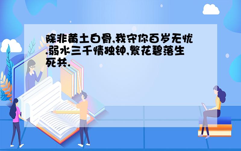 除非黄土白骨,我守你百岁无忧.弱水三千情独钟,繁花碧落生死共.