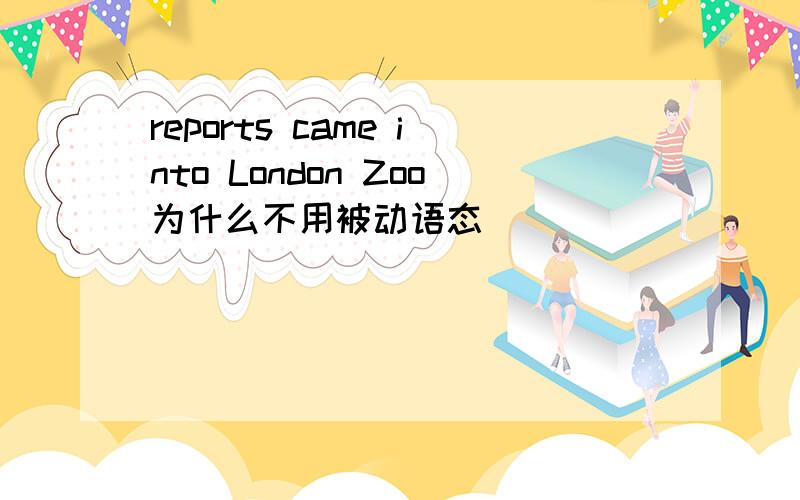 reports came into London Zoo为什么不用被动语态