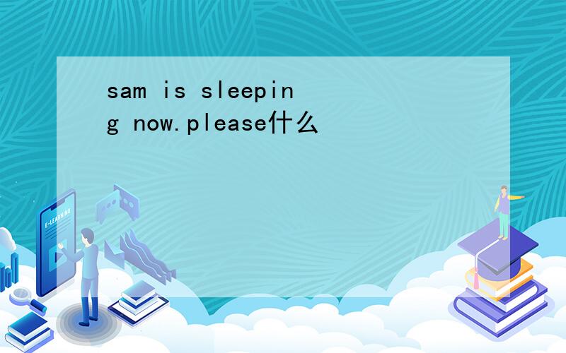 sam is sleeping now.please什么