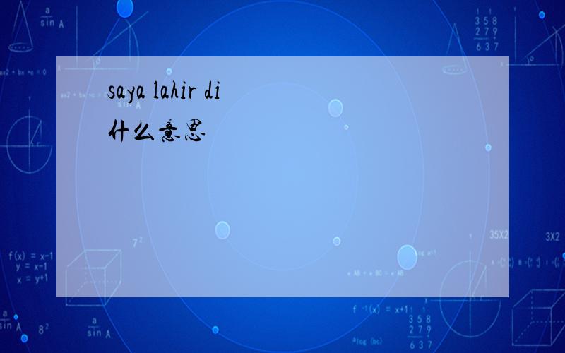 saya lahir di 什么意思