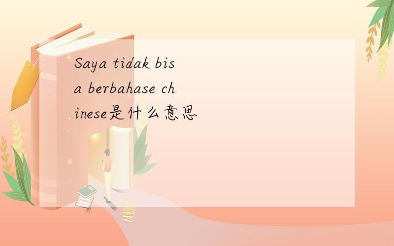 Saya tidak bisa berbahase chinese是什么意思