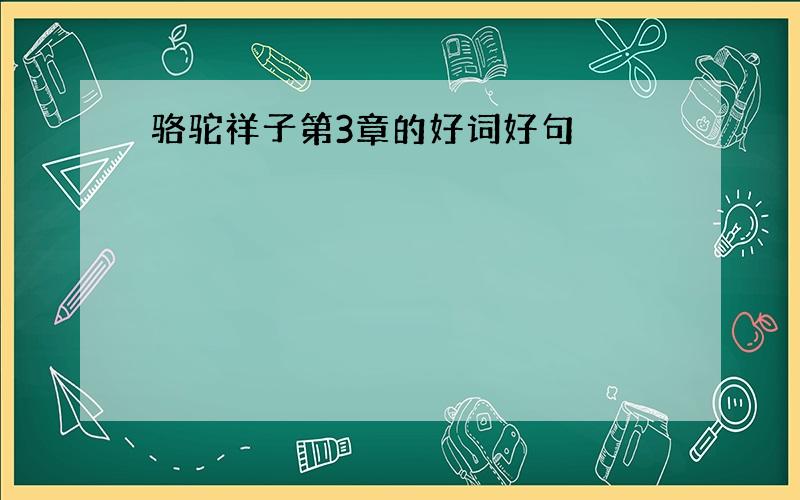 骆驼祥子第3章的好词好句