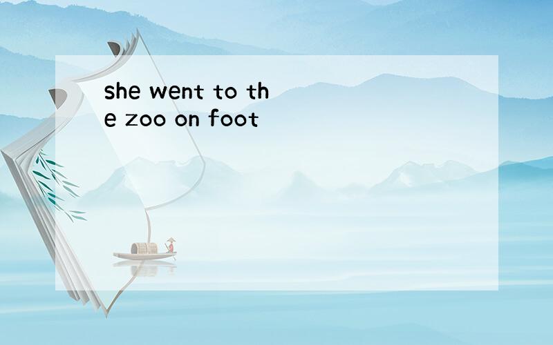 she went to the zoo on foot