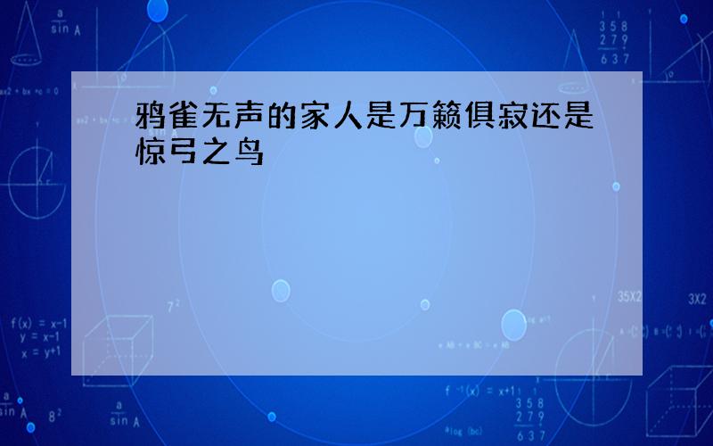 鸦雀无声的家人是万籁俱寂还是惊弓之鸟