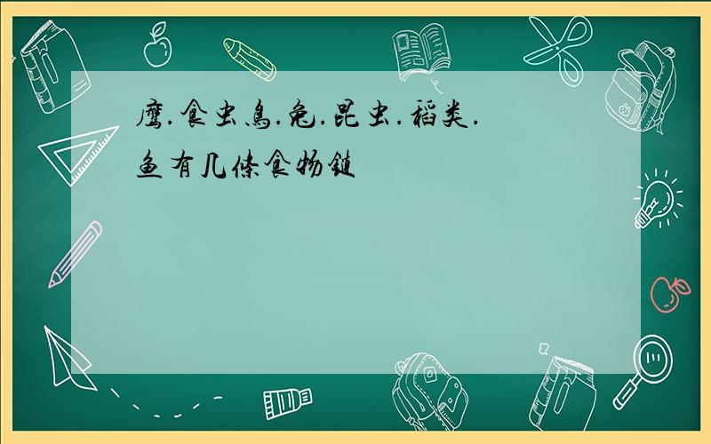 鹰.食虫鸟.兔.昆虫.稻类.鱼有几条食物链