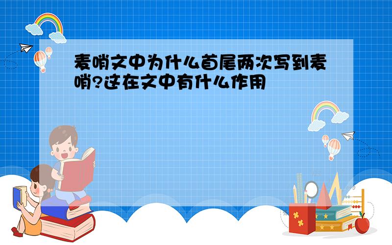 麦哨文中为什么首尾两次写到麦哨?这在文中有什么作用