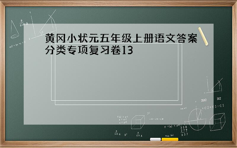 黄冈小状元五年级上册语文答案分类专项复习卷13