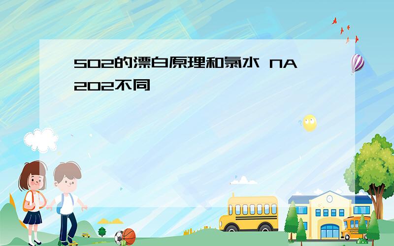 SO2的漂白原理和氯水 NA2O2不同