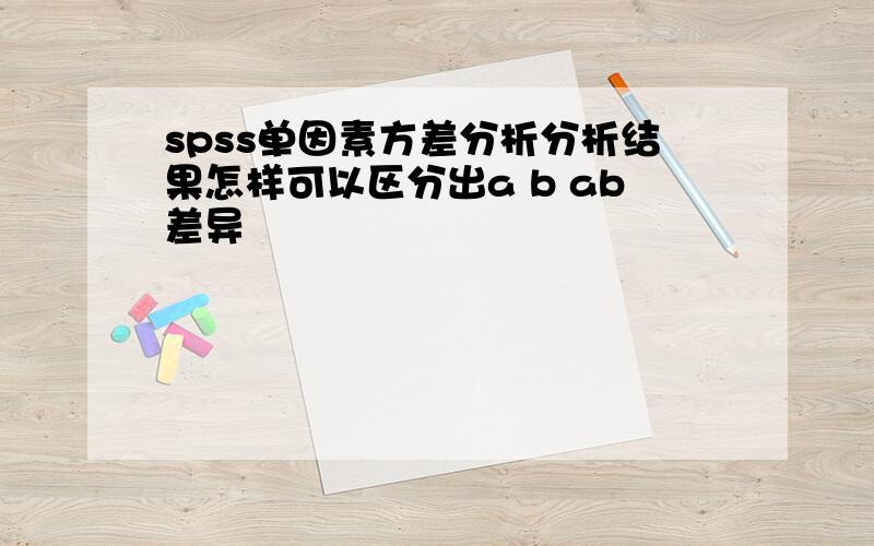 spss单因素方差分析分析结果怎样可以区分出a b ab差异