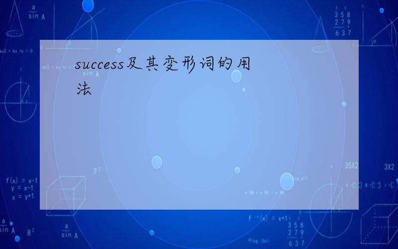 success及其变形词的用法