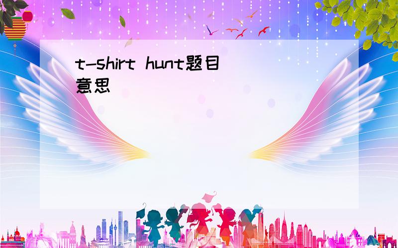 t-shirt hunt题目意思