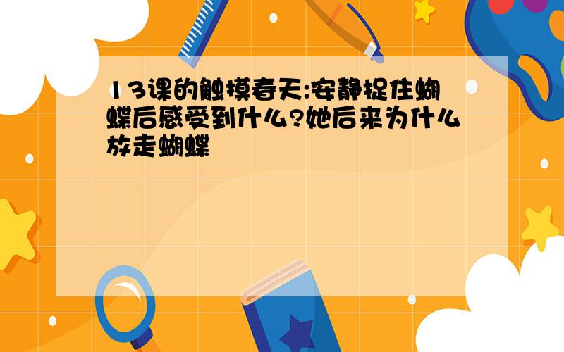 13课的触摸春天:安静捉住蝴蝶后感受到什么?她后来为什么放走蝴蝶