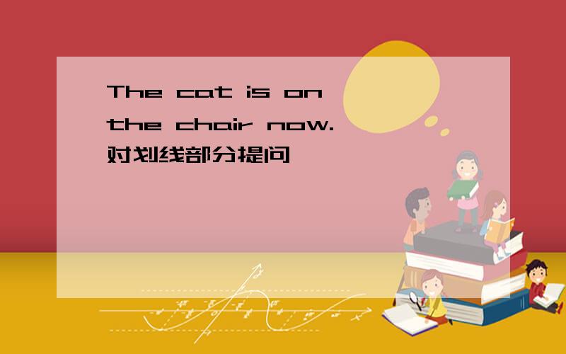 The cat is on the chair now.对划线部分提问