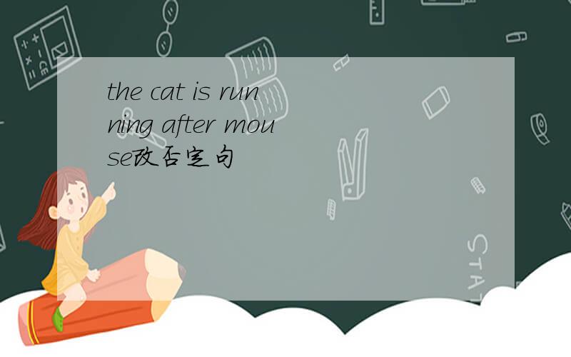 the cat is running after mouse改否定句