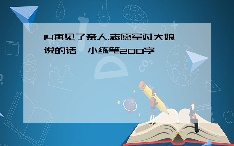 14再见了亲人.志愿军对大娘说的话,小练笔200字