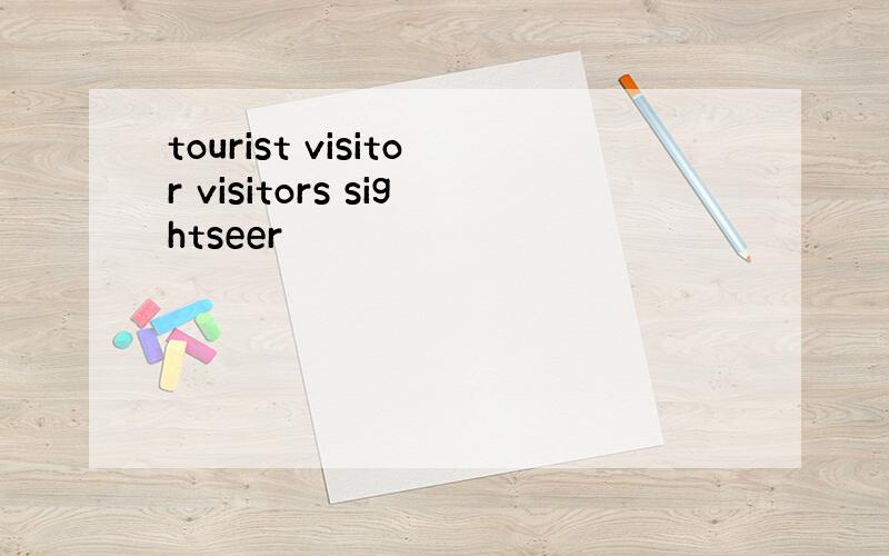 tourist visitor visitors sightseer