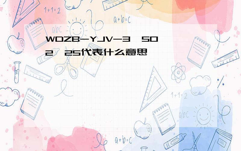 WDZB-YJV-3*50 2*25代表什么意思