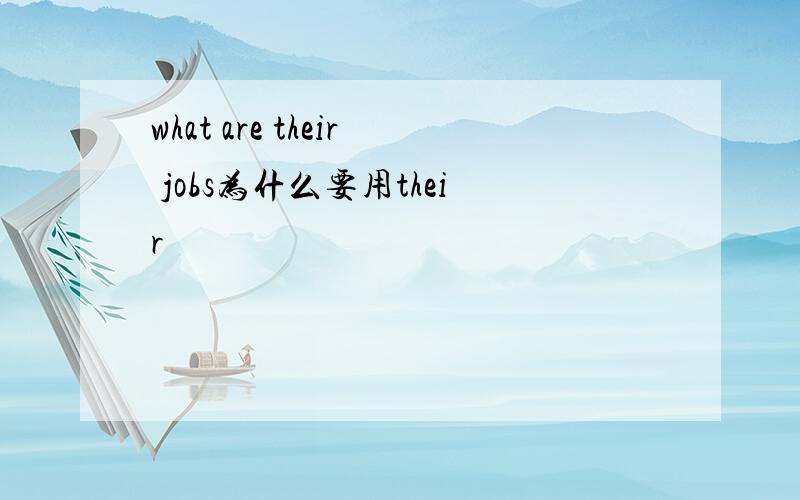 what are their jobs为什么要用their