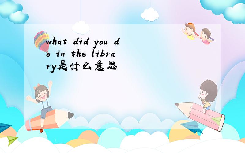 what did you do in the library是什么意思