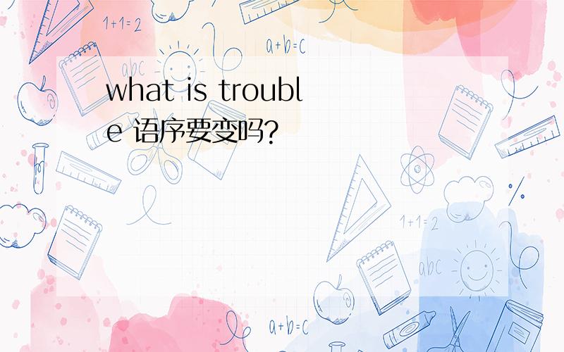 what is trouble 语序要变吗?