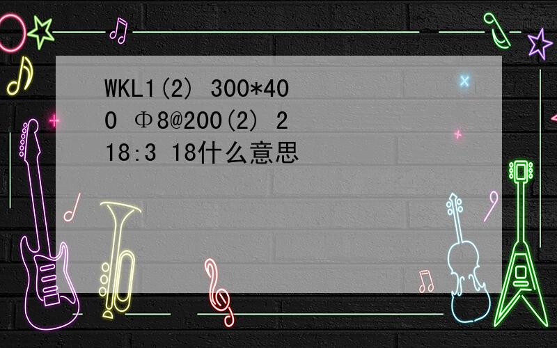 WKL1(2) 300*400 Φ8@200(2) 2 18:3 18什么意思