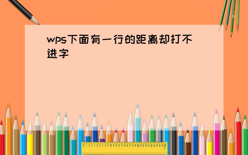 wps下面有一行的距离却打不进字