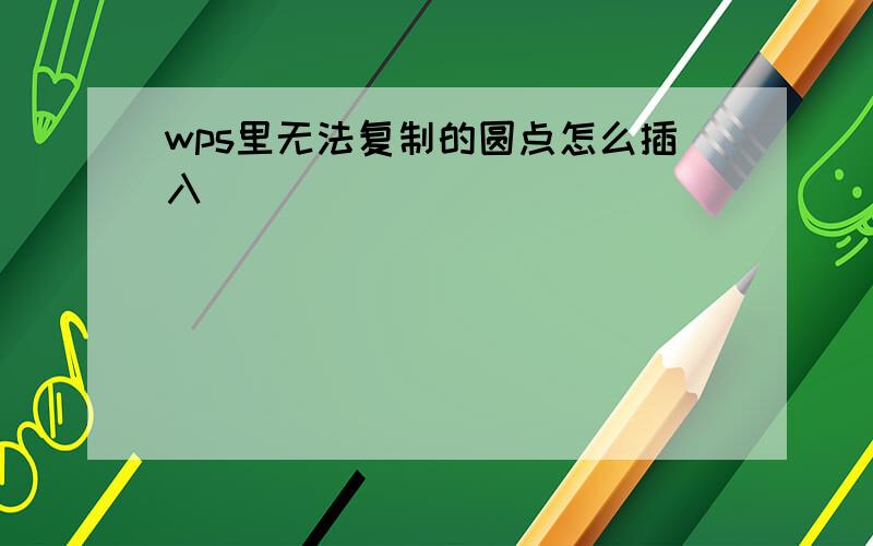 wps里无法复制的圆点怎么插入