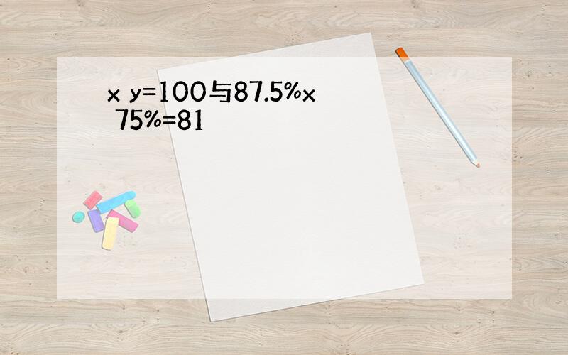 x y=100与87.5%x 75%=81