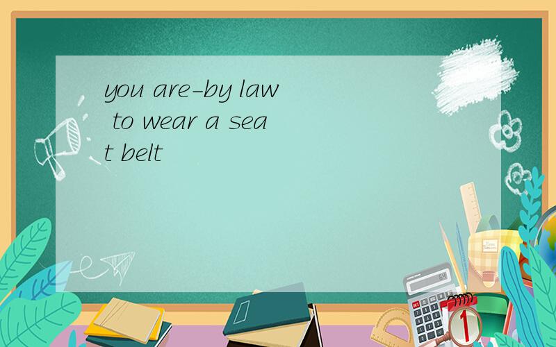 you are-by law to wear a seat belt