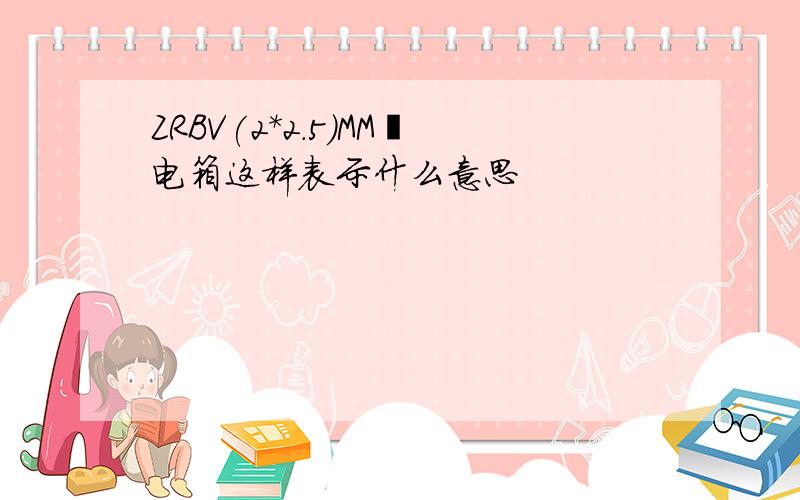 ZRBV(2*2.5)MM²电箱这样表示什么意思