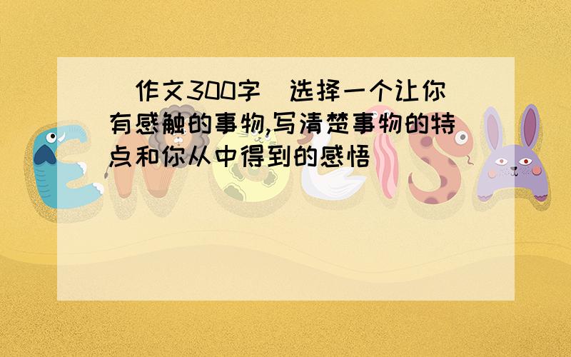 [作文300字]选择一个让你有感触的事物,写清楚事物的特点和你从中得到的感悟