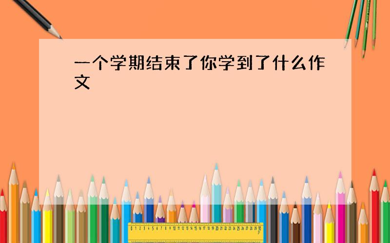 一个学期结束了你学到了什么作文