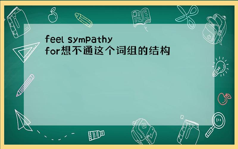 feel sympathy for想不通这个词组的结构