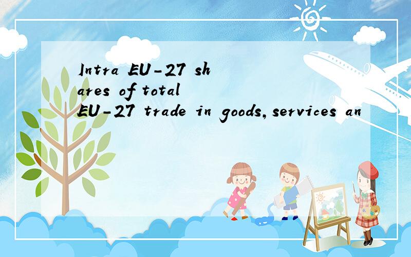 Intra EU-27 shares of total EU-27 trade in goods,services an