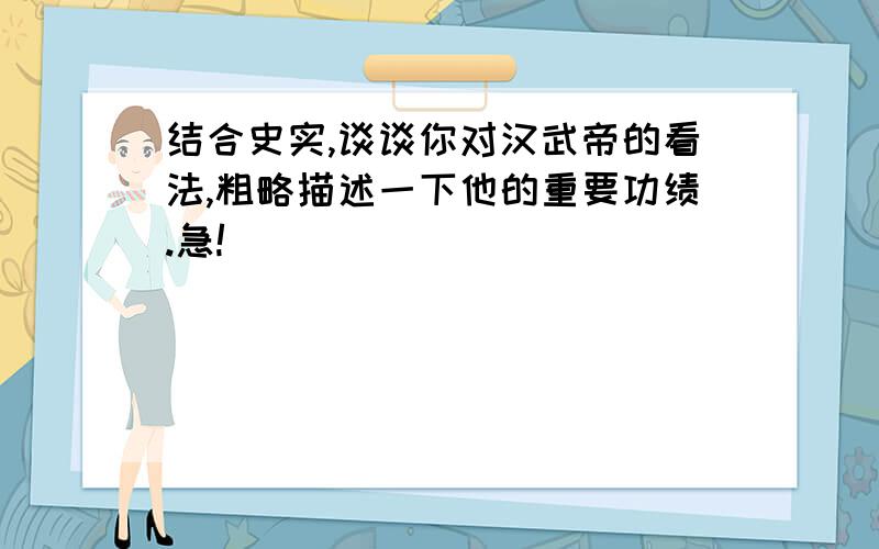 结合史实,谈谈你对汉武帝的看法,粗略描述一下他的重要功绩.急!