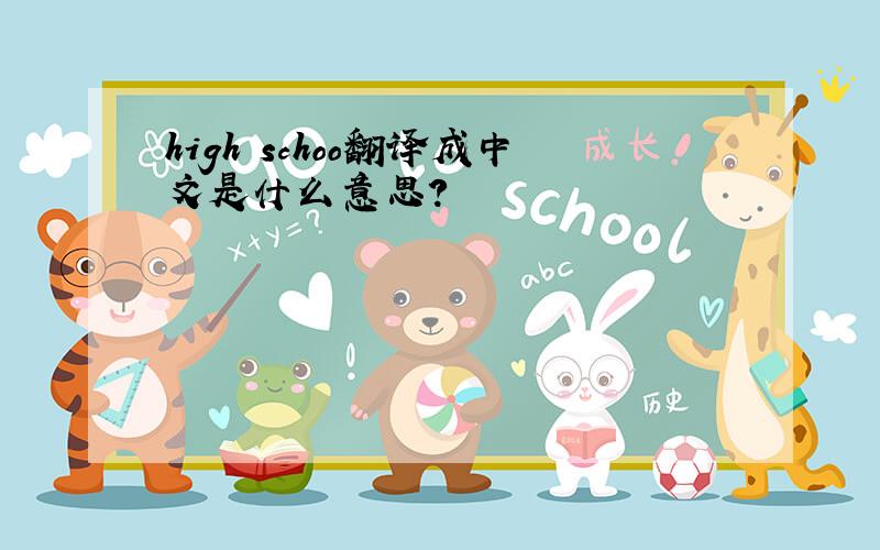 high schoo翻译成中文是什么意思?