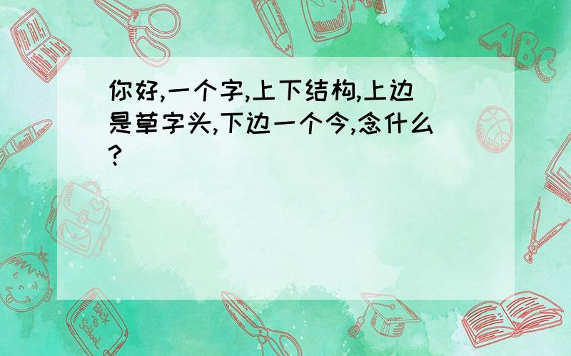 你好,一个字,上下结构,上边是草字头,下边一个今,念什么?