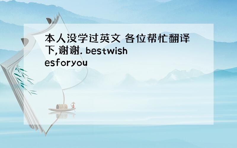 本人没学过英文 各位帮忙翻译下,谢谢. bestwishesforyou