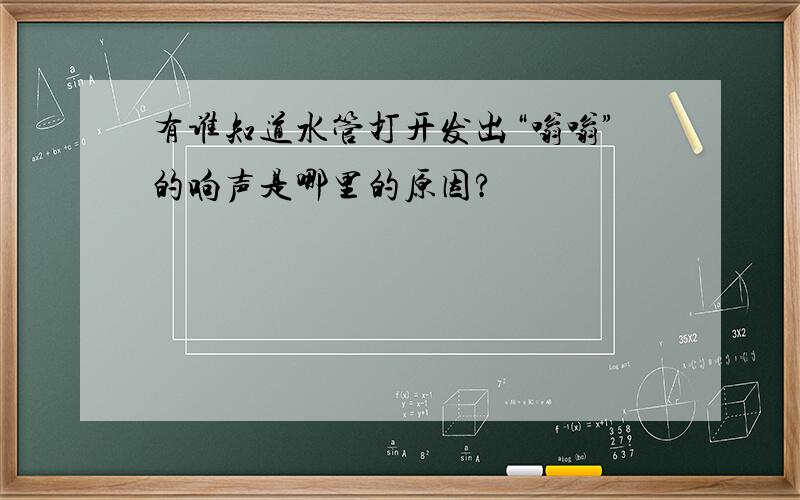 有谁知道水管打开发出“嗡嗡”的响声是哪里的原因?