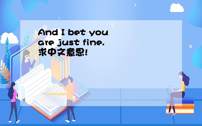 And I bet you are just fine.求中文意思!