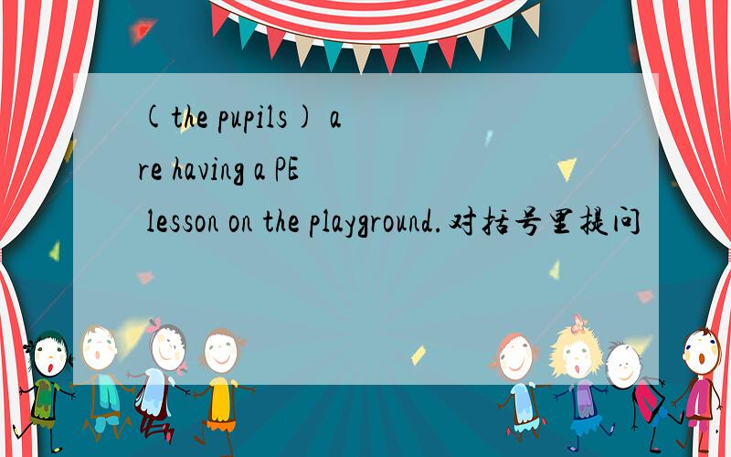 (the pupils) are having a PE lesson on the playground.对括号里提问