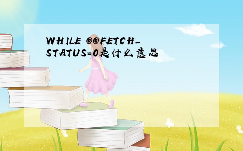 WHILE @@FETCH_STATUS=0是什么意思